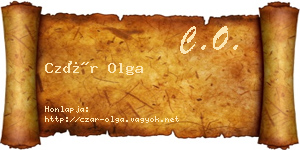 Czár Olga névjegykártya